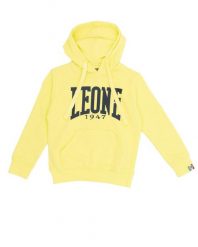 Bluza z bawełna z kaptur na czas wolny na co dzień. Żółte bluzy LEONE 1947 APPAREL, bez wzorów, z bawełny, bez kaptura. Za 63.11 zł.