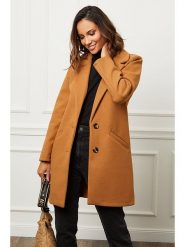 L'armoire de Suzette Płaszcz przejściowy w kolorze karmelowym rozmiar: 40. Brązowe płaszcze L'armoire de Suzette, l, bez wzorów, bez kaptura. Za 194.45 zł.