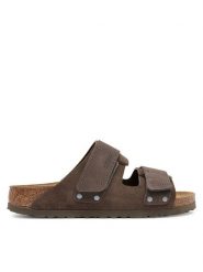 Birkenstock Klapki Uji 1029259 Brązowy. Brązowe klapki Birkenstock, bez wzorów, ze skóry, bez obcasa. Za 499.99 zł.