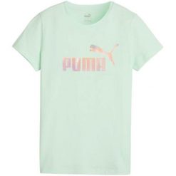 T-shirt Damski ESS+ Summer Daze. Zielone t-shirty Puma, bez wzorów, bez kołnierzyka, bez ramiączek. Za 130.99 zł.