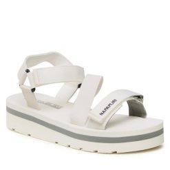 Sandały Napapijri. Białe sandały Napapijri, bez wzorów, bez obcasa, na płaskiej podeszwie, bez zapięcia. Za 259.99 zł.