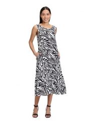Betty Barclay Sukienka w kolorze czarno-białym rozmiar: 36. Białe sukienki Betty Barclay, bez wzorów, z wiskozy, bez kołnierzyka, bez ramiączek, midi. Za 147.95 zł.