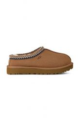 Kapcie damskie UGG W TASMAN II. Brązowe obuwie domowe UGG, bez wzorów, z lyocellu, bez zapięcia. Za 579.99 zł.