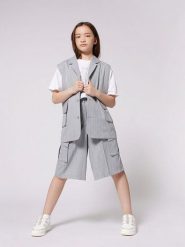 DKNY Bojówki w kolorze szarym rozmiar: 116. Szare szorty DKNY, bez wzorów. Za 165.99 zł.