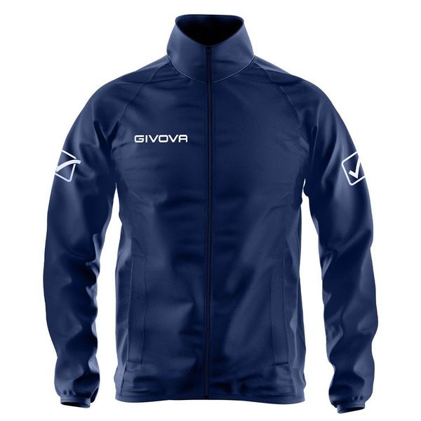 Kurtka Givova Rain Basico granatowa. Niebieskie kurtki sportowe Givova, na zimę, xs, bez wzorów, z nylonu, do biegania. Za 45.86 zł.