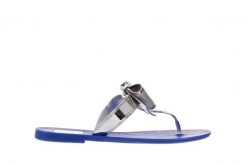 Japonki T&G Fashion 22-116 Dark Blue, Granat/ Srebro, Guma - 38. Niebieskie klapki TG, z aplikacjami, z gumy, bez obcasa. W wyprzedaży za 29.00 zł.