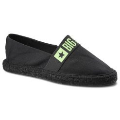 Czarne Espadryle Big Star Damskie Lekkie Półbuty. Czarne espadryle Big Star, bez wzorów, bez obcasa, bez zapięcia. Za 89.99 zł.