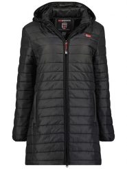 Geographical Norway Płaszcz pikowany "Atika" w kolorze czarnym rozmiar: M. Czarne płaszcze Geographical Norway, m, bez wzorów, bez kaptura. Za 211.31 zł.