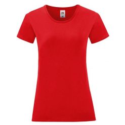 Koszulka Damska Iconic 150. Czerwone bluzki FRUIT OF THE LOOM, xs, bez wzorów, sportowe, bez kołnierzyka, bez ramiączek. Za 28.99 zł.