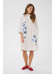 Cream Sukienka koszulowa w kolorze białym rozmiar: 40. Białe sukienki Cream, bez wzorów, bez kołnierzyka, bez ramiączek, midi, koszulowe. Za 183.45 zł.