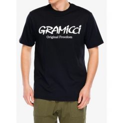 Koszulka z nadrukiem Gramicci Original Freedom Logo Tee. Czarne koszulki sportowe GRAMICCI, bez wzorów, bez ramiączek. Za 161.99 zł.