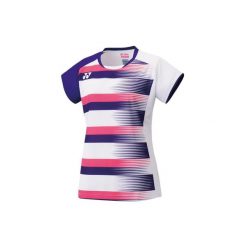 Koszulka tenisowa damska z krótkim rekawem Yonex VERY COOL. Białe bluzki YONEX, s, bez wzorów, sportowe, bez kołnierzyka, bez ramiączek. Za 259.00 zł.