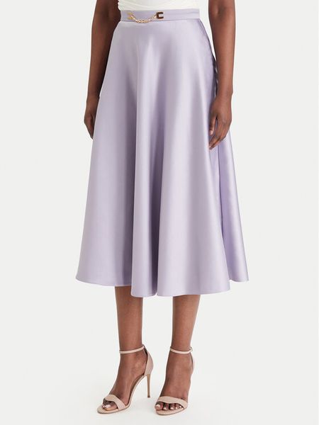 Elisabetta Franchi Spódnica midi GO-156-61E2-V320 Fioletowy Regular Fit. Fioletowe spódnice Elisabetta Franchi, bez wzorów, z syntetyku, midi. Za 820.99 zł.