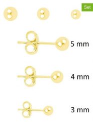 Miu Silver Pozłacane kolczyki-wkrętki (3 szt.) rozmiar: onesize. Szare kolczyki Miu Silver, pozłacane. Za 78.99 zł.