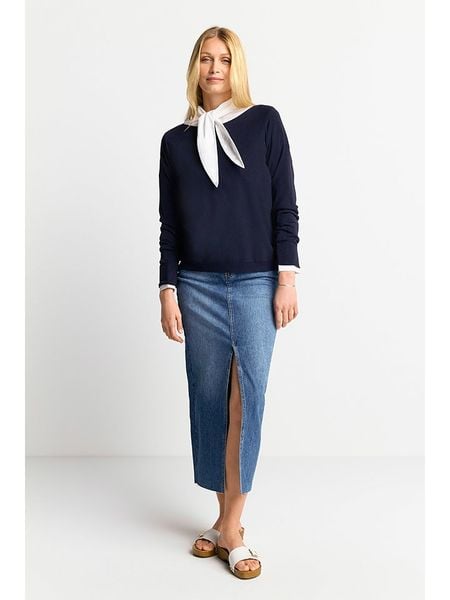 Rich & Royal Sweter w kolorze granatowym rozmiar: XS. Niebieskie swetry Rich & Royal, xs, bez wzorów, bez ramiączek. Za 179.64 zł.