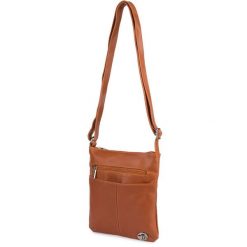 Skórzana listonoszka camel Beltimore A33. Brązowe torebki klasyczne bez wzorów, ze skóry, na ramię, bez dodatków. Za 131.99 zł.