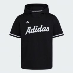 Bluza z kapturem i krótkim rękawem adidas Dugout. Czarne bluzy Adidas, l, bez wzorów, z bawełny, z kapturem. Za 349.00 zł.