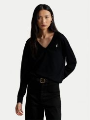 Polo Ralph Lauren Sweter 211972105004 Czarny Regular Fit. Czarne swetry Polo Ralph Lauren, xxl, bez wzorów, z bawełny, bez ramiączek. Za 819.99 zł.