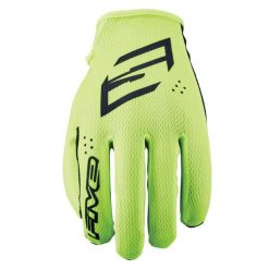 Rękawiczki XR-RIDE - FLUO-ŻÓŁTE - M/9. Żółte rękawiczki FIVE GLOVES, bez wzorów, ze skóry, sportowe. Za 87.00 zł.