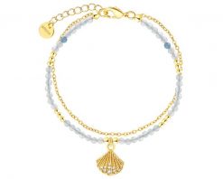 Bransoletka z mosiądzu pozłącana z cyrkoniami - muszla. Bransoletki Artelioni, z cyrkonią, pozłacane. Za 159.00 zł.