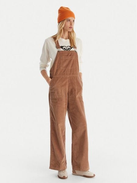 Roxy Ogrodniczki Trailblazer Overall ERJWO03022 Brązowy Regular Fit. Brązowe spodnie materiałowe Roxy, s, bez wzorów, z bawełny. Za 399.99 zł.