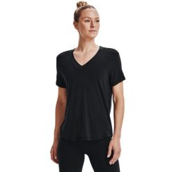 Koszulka damska Under Armour GREATEST TEE V NECK. Czarne koszulki sportowe Under Armour, bez wzorów, bez ramiączek. Za 159.99 zł.