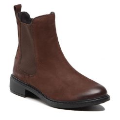Botki Josef Seibel. Brązowe botki Josef Seibel, bez wzorów, bez obcasa, na płaskiej podeszwie, bez zapięcia. Za 419.99 zł.