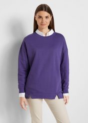 Bluza oversize. Fioletowe bluzy bonprix, bez wzorów, bez kaptura. Za 79.99 zł.