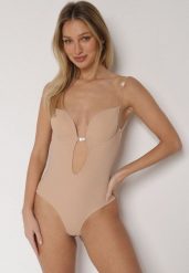 Beżowe Bieliźniane Body z Odkrytymi Plecami i Wyciętym Dekoltem Terise. Brązowe body Born2be, l, bez wzorów. Za 59.99 zł.