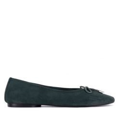 Baleriny GINO ROSSI. Zielone baleriny Gino Rossi, bez wzorów, bez obcasa. Za 199.99 zł.