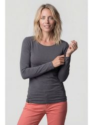 Alife and kickin Koszulka "Evelyn" w kolorze antracytowym rozmiar: S. Czarne bluzki Alife and Kickin, s, bez wzorów, bez kołnierzyka, bez ramiączek. Za 60.99 zł.