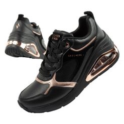 Buty sportowe damskie na koturnie Skechers Uno Prima-Starlet. Czarne obuwie sportowe Skechers, ze skóry, bez zapięcia, trekkingowe, Skechers Sport. Za 299.00 zł.