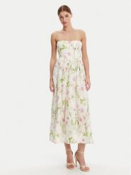 BARDOT Sukienka koktajlowa 58164DB3 Biały Regular Fit. Białe sukienki Bardot, bez wzorów, wizytowe, bez kołnierzyka, bez ramiączek. Za 419.99 zł.