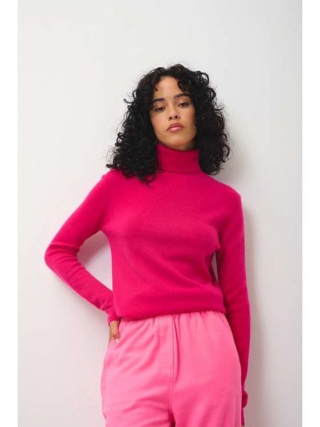 AUTHENTIC CASHMERE Kaszmirowy golf "Bise" w kolorze różowym rozmiar: L. Różowe golfy AUTHENTIC CASHMERE, l, bez wzorów, z kaszmiru, bez ramiączek. Za 340.99 zł.