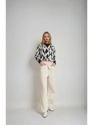 Monki Dżinsy - Comfort fit - w kolorze kremowym rozmiar: W25. Brązowe jeansy Monki, bez wzorów, z podwyższonym stanem. Za 82.99 zł.