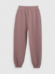 4F Spodnie dresowe z waflowej dzianiny damskie - brązowe XXL. Brązowe spodnie dresowe 4f, xxl, bez wzorów, z dresówki. Za 169.99 zł.