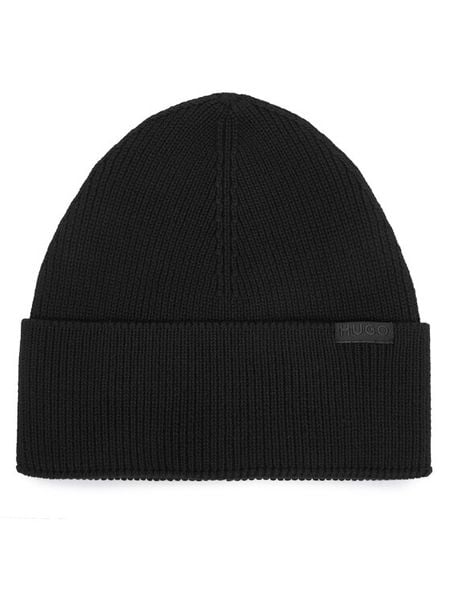 HUGO Czapka Sentyl 50569479 Czarny. Czarne czapki Hugo, bez wzorów, z bawełny. Za 209.99 zł.