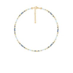 Bransoletka z jasnoniebieskimi japońskimi koralikami Miyuki. Niebieskie bransoletki Lilou, z perłą, ze stali. Za 169.00 zł.