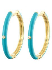 Les Favorites Pozłacane kolczyki-kreole z cyrkoniami rozmiar: onesize. Różowe kolczyki Les Favorites, z cyrkonią, pozłacane. Za 65.99 zł.