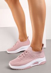 Różowe Wsuwane Buty Sportowe w Skarpetkowym Stylu z Ozdobną Podeszwą Moonlise. Czerwone obuwie sportowe Renee, z materiału, bez zapięcia, na fitness i siłownię. Za 39.99 zł.