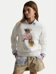 Polo Ralph Lauren Sweter 211A12723001 Biały Relaxed Fit. Białe swetry Polo Ralph Lauren, xl, bez wzorów, z bawełny, bez ramiączek. Za 2,699.00 zł.