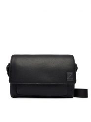 Calvin Klein Torebka Emblem Hw Small Slap Messenger LV04D3367G Czarny. Czarne listonoszki Calvin Klein, bez wzorów, ze skóry, bez dodatków. Za 369.99 zł.