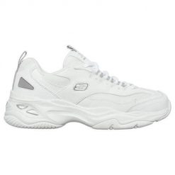Buty do chodzenia damskie Skechers Dlites 40. Białe obuwie sportowe Skechers, z materiału, bez zapięcia, trekkingowe. Za 369.99 zł.
