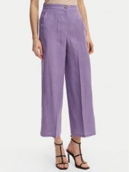 Marella Spodnie materiałowe Clava 2615131182 Fioletowy Regular Fit. Fioletowe spodnie materiałowe Marella, bez wzorów, ze lnu. Za 539.99 zł.