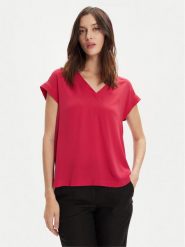 Marella T-Shirt Pialla 2413111094 Różowy Regular Fit. Czerwone t-shirty Marella, bez wzorów, z jedwabiu, bez kołnierzyka, bez ramiączek. Za 319.99 zł.