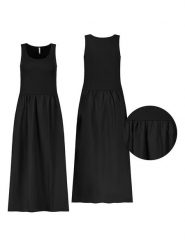 Sublevel Sukienka w kolorze czarnym rozmiar: M. Czarne sukienki Sublevel, m, bez wzorów, z bawełny, bez kołnierzyka, bez ramiączek, midi. Za 113.99 zł.