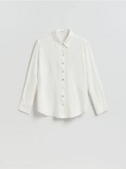 Koszula z wiskozą - biały. Białe koszule Reserved, l, bez wzorów, z lyocellu, bez kołnierzyka, bez ramiączek. Za 89.99 zł.