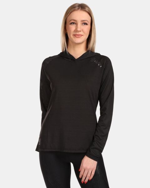 Bluza damska z kapturem Kilpi Aileen. Czarne bluzy Kilpi, s, bez wzorów, z materiału, z kapturem. Za 179.35 zł.