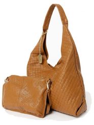 Anna Morellini Skórzana torebka "Nicolina" w kolorze jasnobrązowym - 41 x 42 x 11 cm rozmiar: onesize. Brązowe torby na ramię Anna Morellini, bez wzorów, z materiału, na ramię, bez dodatków. Za 347.99 zł.