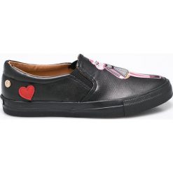 Love Moschino - Tenisówki. Czarne trampki Love Moschino, bez wzorów, z gumy, bez zapięcia. W wyprzedaży za 319.90 zł.